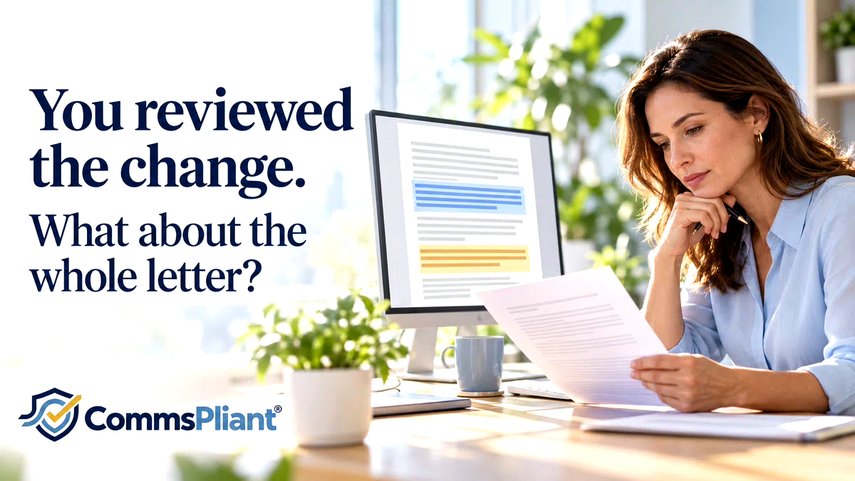 You reviewed the change. Did anyone read the whole letter?