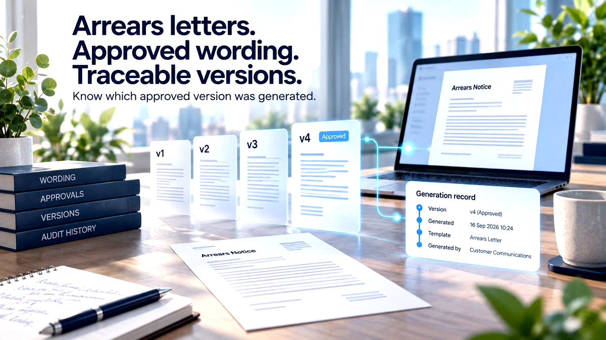 CONC 7 arrears communications: what rules apply, and which approved version was generated?