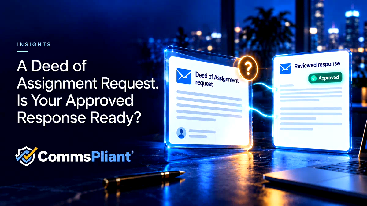 When a Customer Demands a Deed of Assignment: Is Your Approved Response Ready?