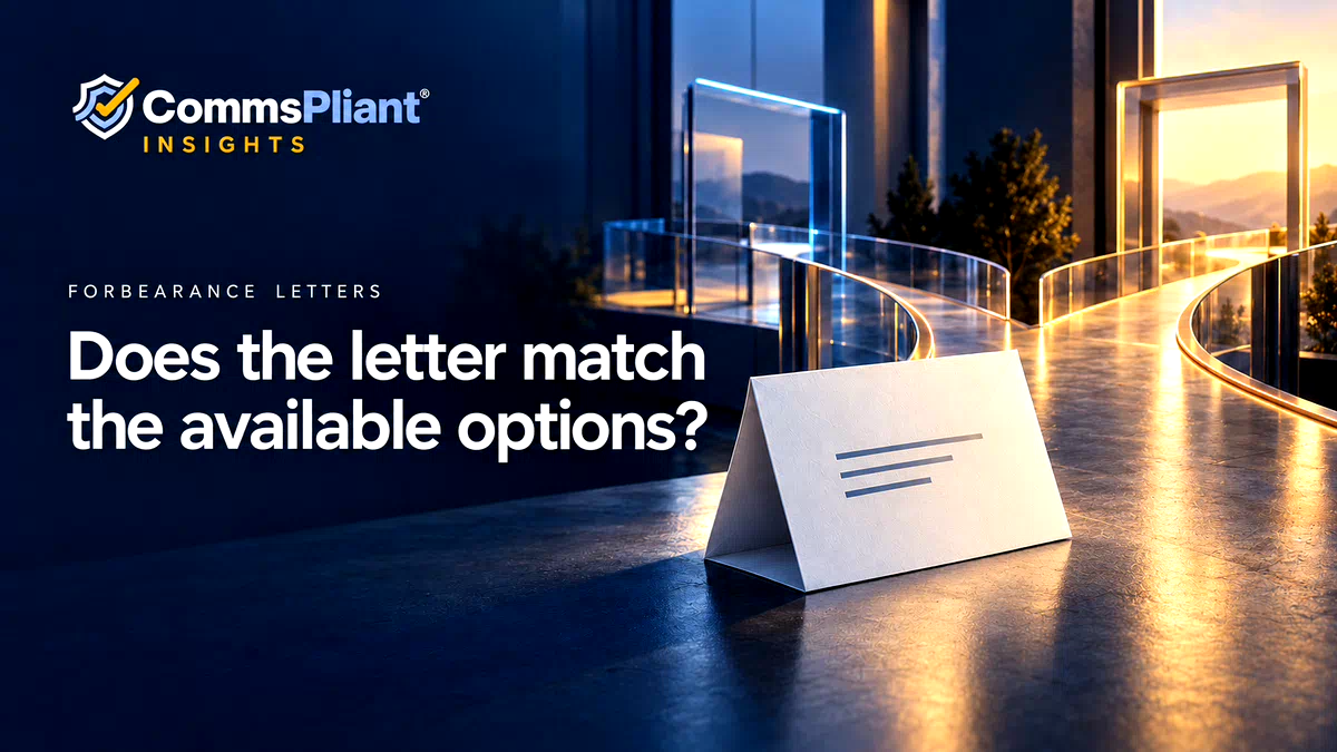 Forbearance letter wording: can the customer understand the support offered?