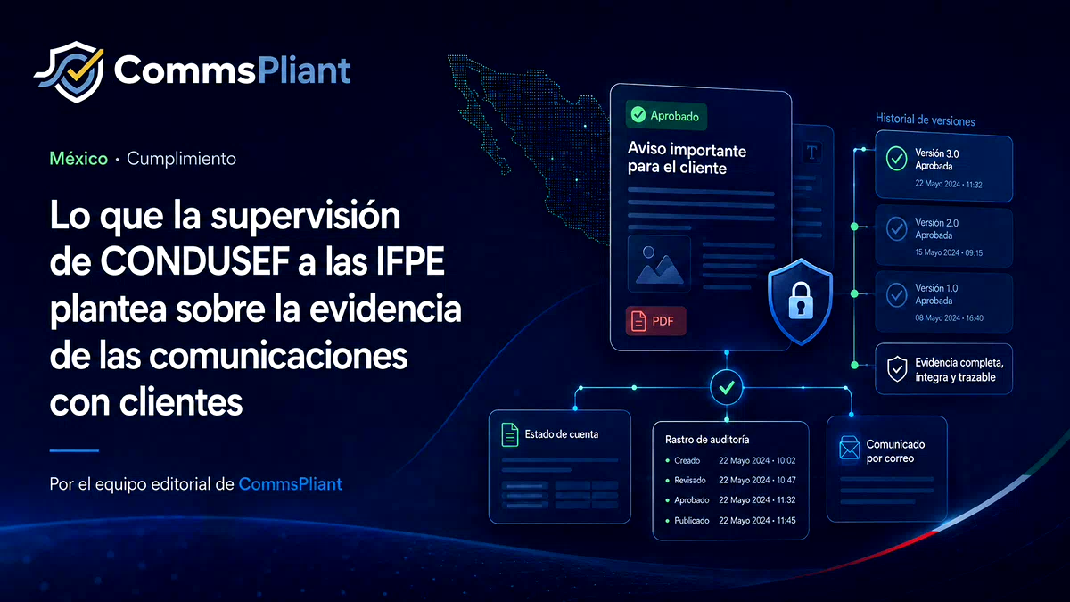 Lo que la supervisión de CONDUSEF a las IFPE plantea sobre la evidencia de las comunicaciones con clientes