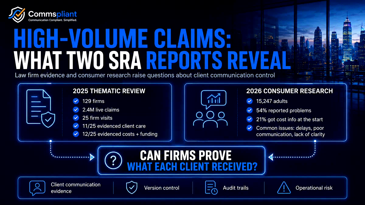 High-Volume Consumer Claims: What Two SRA Reports Reveal About Client Communication Evidence